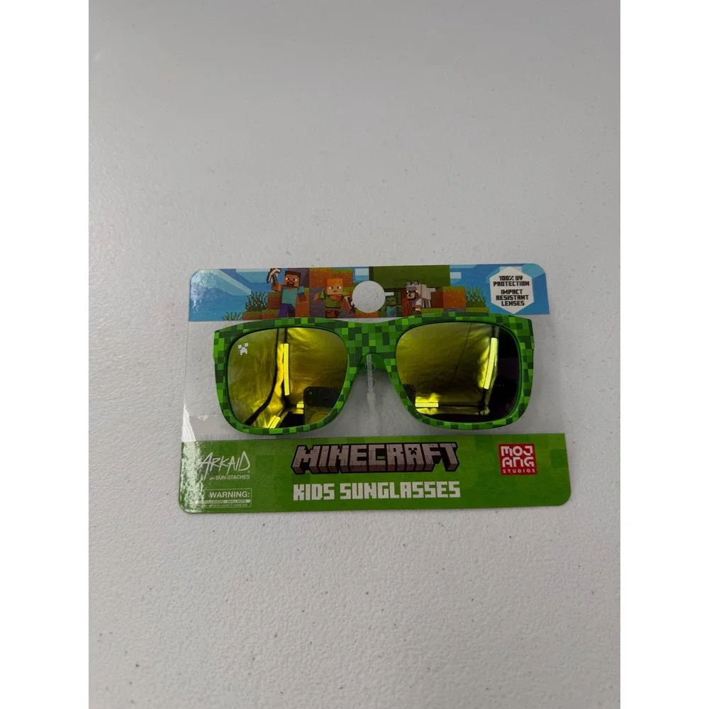 Minecraft Kids Sunglasses Creeper Green Pixel UV Protection Sun-Staches Arkaid